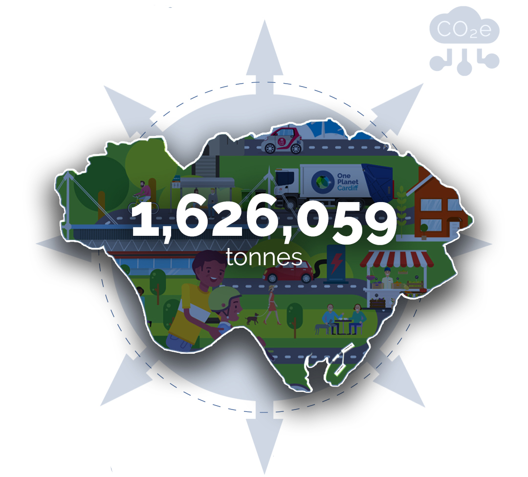 map showing 1,626,059 tonnes C02